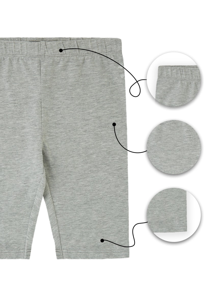 Light grey cotton cycling shorts for girls