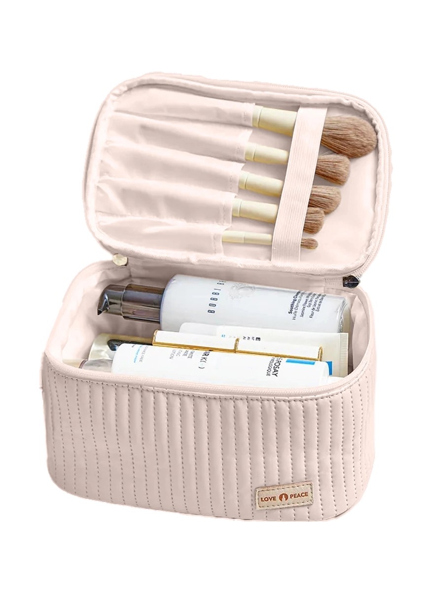 Travel PU quilted cosmetic bag