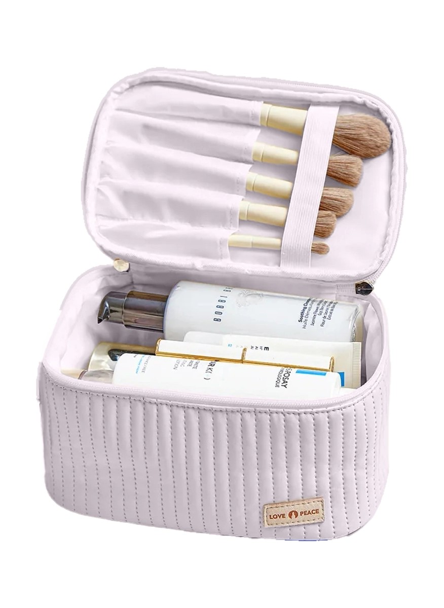 Travel PU quilted cosmetic bag