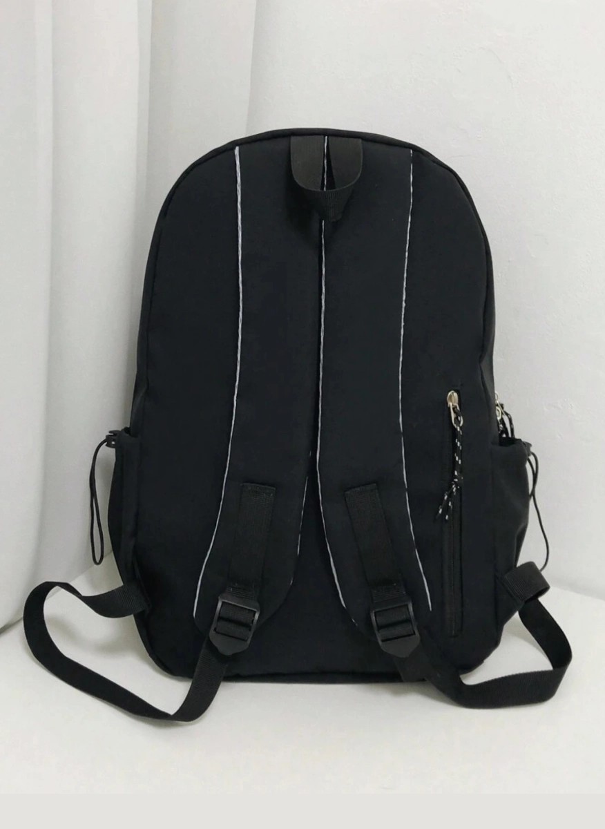 Black stylish versatile backpack with multiple compartments