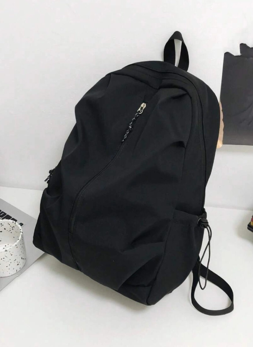 Black stylish versatile backpack with multiple compartments