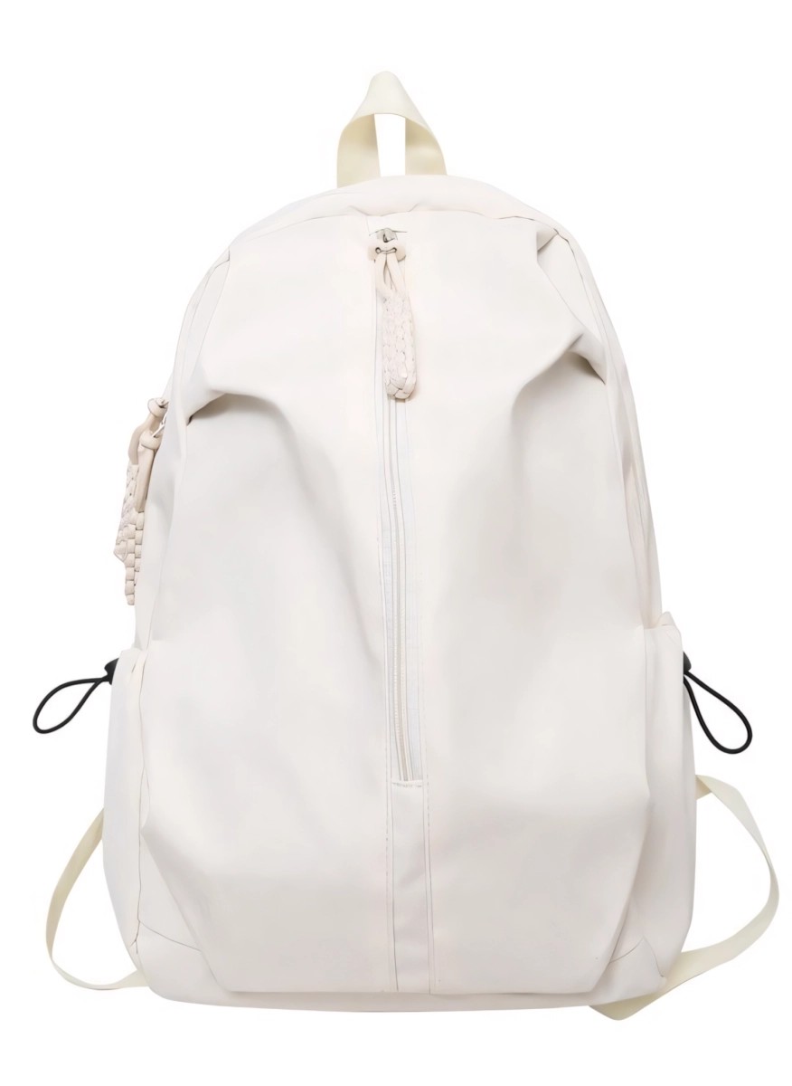 White stylish versatile backpack with multiple compartments