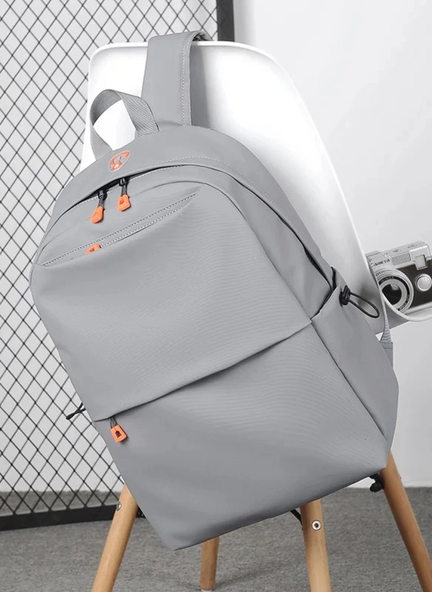 Gray spacious modern backpack