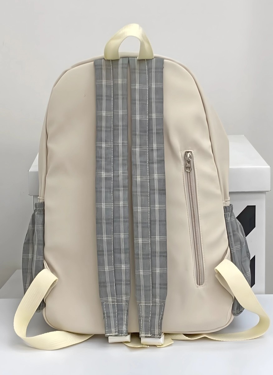 Classic biege textile backpack