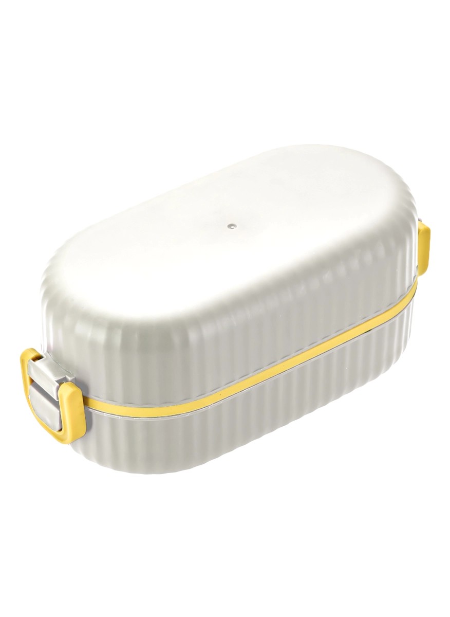 White lunch box with secure latches, 17.5*9*8.5