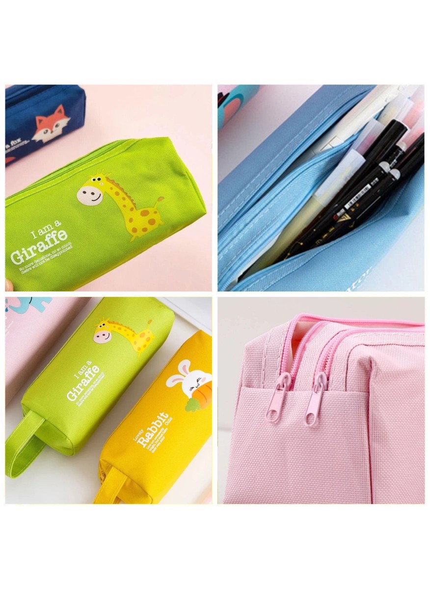 Kids' pink pencil case with zipper